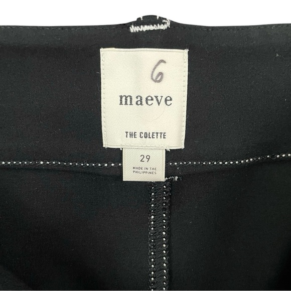 Anthropologie Maeve The Colette Cropped Wide Leg Contrast Stitch Edition Black - Picture 10 of 16